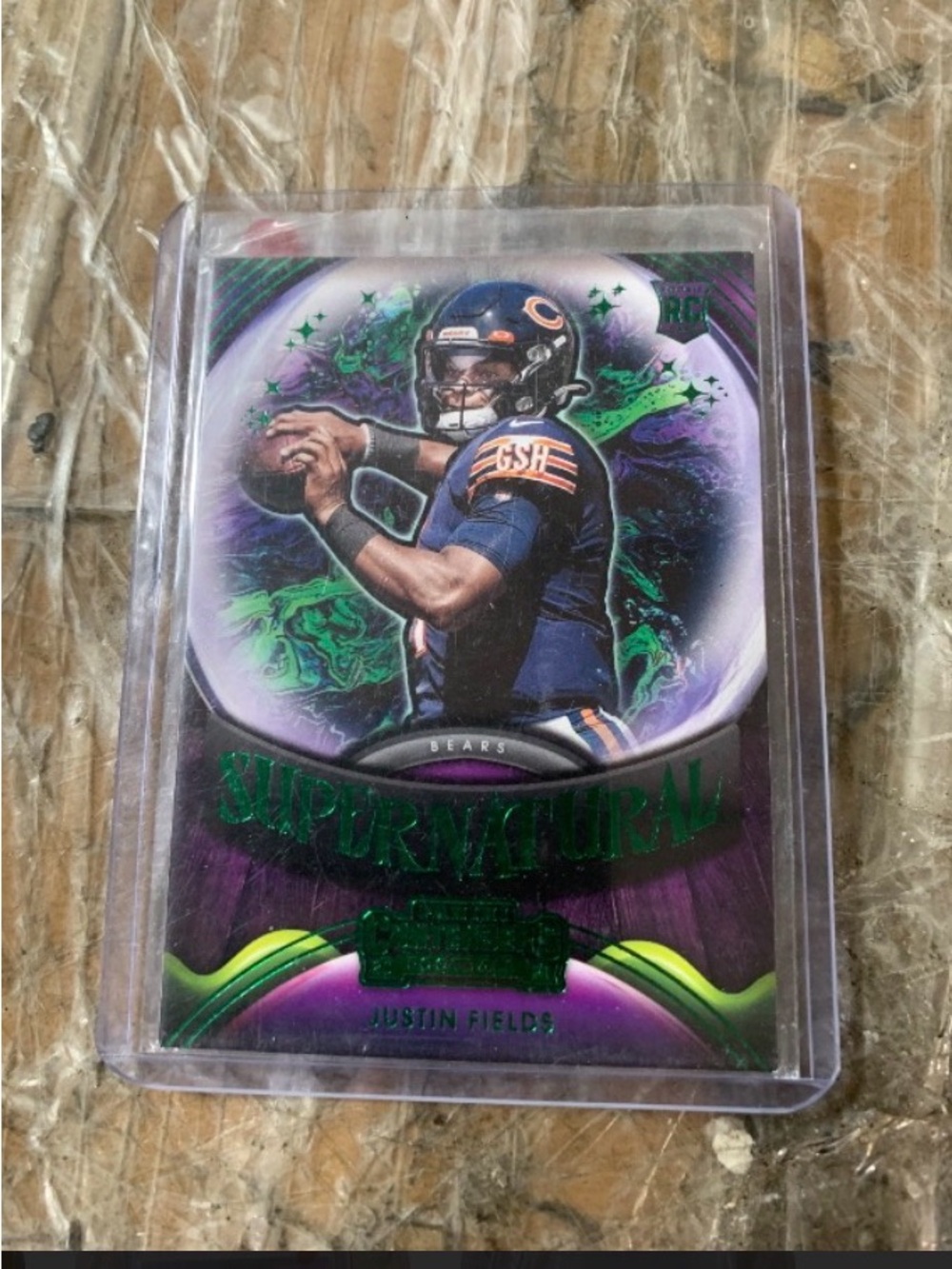 Justin Fields Supernatural Football Card - Purple/Green